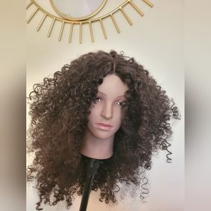 Full black curly wig